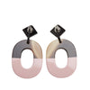 Hermès Palladium Plated Buffalo Horn and Lacquered Wood Isthme Earrings Secondhand