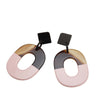 Hermès Palladium Plated Buffalo Horn and Lacquered Wood Isthme Earrings Secondhand