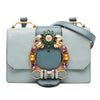 Miu Miu Goatskin Madras Soft Calf Crystal Embellished Crossbody Secondhand