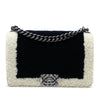Chanel Medium Bicolor Shearling Boy Flap Secondhand