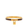 Secondhand Hermès Gold Plated Epsom Kelly Cadena Lock Bangle Bracelet