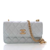 Chanel Mini CC Lambskin Camellia Crush Clutch With Chain Secondhand