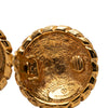 Secondhand Chanel CC Gold Plated Sunburst Round Clip On Earrings