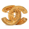 Chanel CC Gold Plated Quilted Brooch Secondhand