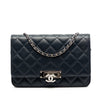 Secondhand Chanel Quilted Lambskin Golden Class Wallet On Chain