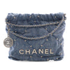 Chanel Mini Denim Studded 22 Handbag Secondhand
