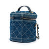 Chanel Quilted Denim Trip Vanity Case with Chain Secondhand