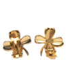 Secondhand Chanel CC Gold Plated Clover Clip On Earrings