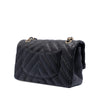 Chanel Medium Classic Chevron Calfskin Pleated Double Flap Secondhand