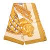 Secondhand Hermès “Zéphyr” Gold Silk Carré 90 Scarf By Julia Abadie