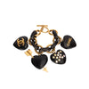 Secondhand Wooden Heart Charm Bracelet  - '90s
