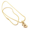 Secondhand Cartier Double Heart Pendant Chain Yellow and White Gold Necklace - '90s
