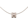 Hermès Palladium Plated Enamel Cage dH Cube Necklace Secondhand