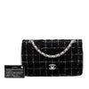 Secondhand Chanel Medium Classic Quilted Tweed and Metallic Lambskin Double Flap