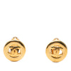 Chanel CC Gold Plated Round Clip On Earrings Secondhand