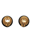 Chanel CC Resin and Gold Plated Button Clip On Earrings Secondhand