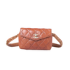Secondhand Chanel CC Logo Lambskin Waist Bum Bag Camel - '90s
