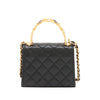 Chanel Mini Quilted Lambskin Enameled Top Handle Flap Secondhand