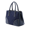 Prada Small Tessuto and City Calf Stitch Galleria Double Zip Satchel Secondhand