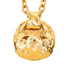 Chanel CC Gold Plated Quilted Pendant Necklace Secondhand