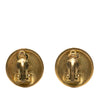 Chanel CC Gold Plated Round Clip on Earrings Secondhand