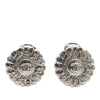 Chanel CC Silver Plated Sunflower Clip on Earrings Secondhand