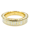 Dior Gold Plated Strass and Lacquer Night Code Band Ring Secondhand