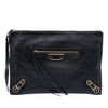 Balenciaga Goatskin Motocross Classic Metallic Edge Clutch Secondhand