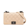 Chanel Old Medium Aged Calfskin Double Stitch Boy Flap Secondhand