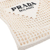 Prada Raffia Effect Crochet Logo Embroidered Tote Secondhand