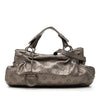 Ferragamo Perforated Metallic Calfskin Gancini Satchel Secondhand