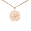 Chanel CC Gold Plated Enamel Camellia Round Pendant Necklace Secondhand