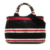 Prada Small Canvas Canapa Logo Stripes Tote Secondhand