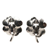 Chanel CC Brass Enamel and Strass Clover Clip On Earrings Secondhand