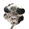 Chanel CC Brass Enamel and Strass Clover Clip On Earrings Secondhand