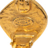 Chanel CC Gold Plated Enamel Diamond Clip On Earrings Secondhand