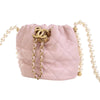 Secondhand Chanel Mini Quilted Calfskin About Pearls Drawstring Bucket Bag