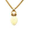 Chanel CC Gold Plated Stone Oval Pendant Necklace Secondhand