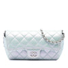 Chanel CC Quilted Iridescent Lambskin Sunglasses Case with Chain Secondhand