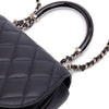 Chanel CC Quilted Lambskin Half Moon Top Handle Flap Secondhand