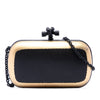 Bottega Veneta Bicolor Gilded Waxed Leather Knot Clutch with Chain Secondhand