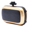 Bottega Veneta Bicolor Gilded Waxed Leather Knot Clutch with Chain Secondhand