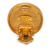 Chanel Gold Plated CC Round Clip On Earrings Secondhand