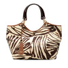 Ferragamo Zebra Printed Straw Shopper Tote Secondhand