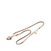Chanel CC Gold Plated and Leather Woven Crystal Resin Heart Pendant Necklace Secondhand