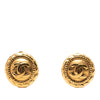 Chanel Gold Plated CC Round Clip On Earrings Secondhand