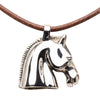Hermès Palladium Plated Horse Head Pendant Necklace Secondhand