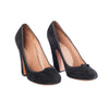 Secondhand Alaïa Black Suede Bow-Detail Block Heel Pumps - '10s