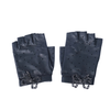 Secondhand Chanel Black Perforated Lambskin Fingerless Gloves with Crystal Bow Detail - '20s