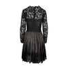 Secondhand Valentino Pleated Leather and Lace Dress